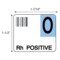 Nevs Label, O Rh Positive 1-1/2" x 1-7/10" White w/Blue & Black LBW-0036 - alternate 2